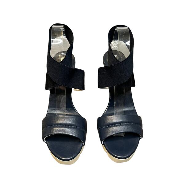 Gidigio Navy Blue Platform Heels shoes - Picture 2 of 10